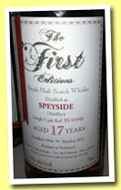 Speyside 17 yo 1994/2012 (61.2%, The First Editions, cask ref #ES 019/01)